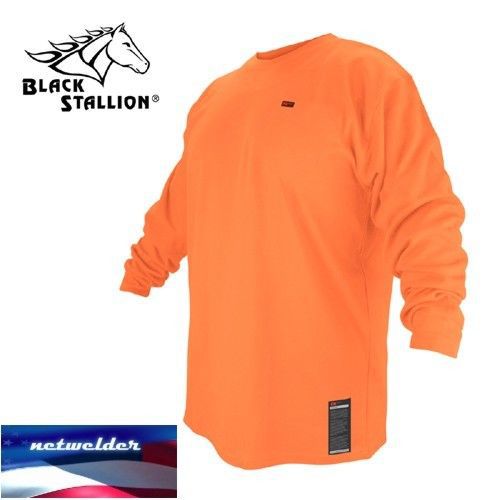 BLACK STALLION FR Cotton T-Shirt - Safety Orange Long Sleeve FTL6-ORA - XL