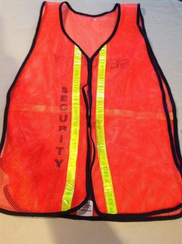 2XL Safety Reflective Mesh Orange Security Vest Made In USA Fits Over Clothing
