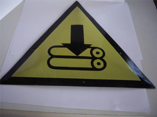 Vintage  Black&amp;Yellow Enamel Tin Sign Plate Signate - Attention Pressure !!!