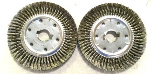 2 NEW USA 12&#034; X 2&#034; KNOT WHEEL WIRE BRUSHES KEYED #81940