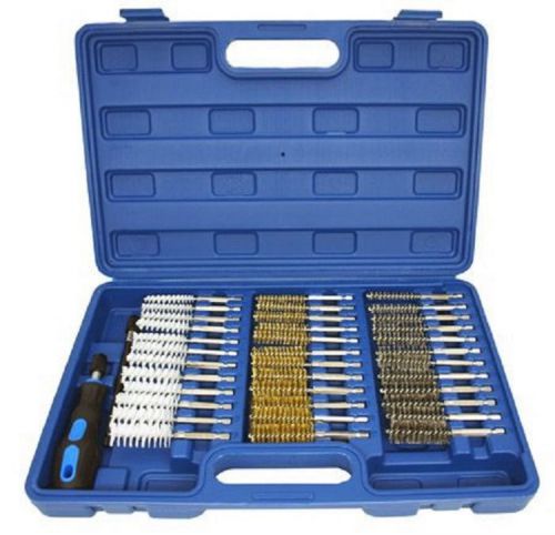 38pc Industrial Wire Brush Set Brushes Long Reach Round Tube Automotive Steel