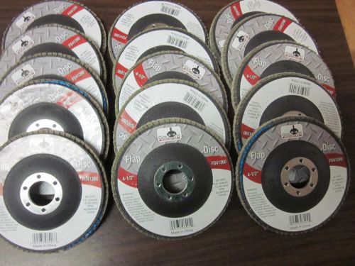 15pc assortment 4.5&#034; 4-1/2&#034; flap discs angle grinder wheels 40 60 80 grit 7/8&#034; for sale