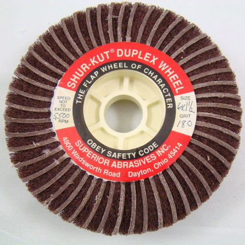 4 superior duplex flap wheels 6 x 1/2 180 grit 15/16&#034; arbour new in orig box for sale
