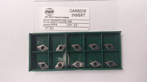 NEW WORLD PRODUCTS DCMT2152-AA MP4 (C5 UNCOATED) TURNING CARBIDE INSERTS 10PCS
