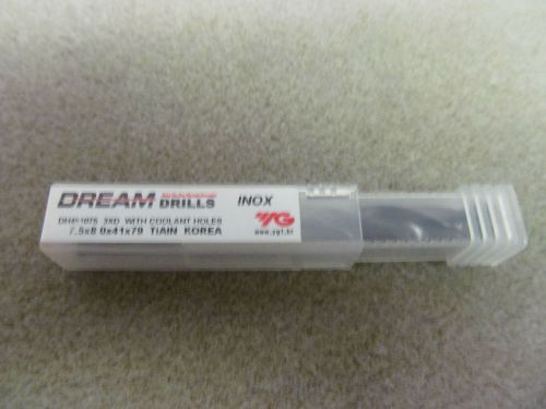 Yg-1 carbide dream drills inox drill short coolant 3xd 7.5x8.0x41x79 dh451075 for sale
