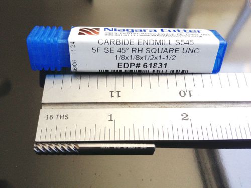 Niagara Cutter EDP 61831 1/8x1/8x1/2x1-1/2 5-Flute Solid Carbide NEW USA MADE