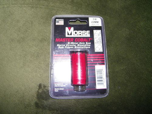 New Morse Master Cobalt Bi-Metal Hole Saw 7/8&#034; (22mm) cuts metal,wood,plastic