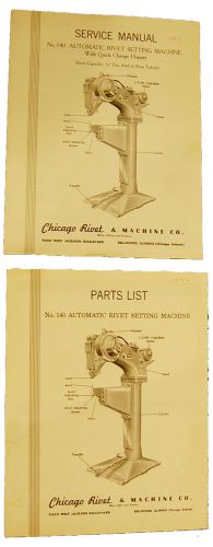 Chicago 140 Riveter Service &amp; Parts Manual
