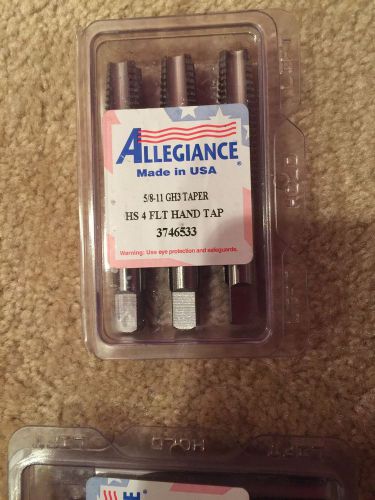 3pc Allegiance 5/8-11 GH3 Taper HS4 FLT Hand Tap 3746533 New US 2 Sets Available