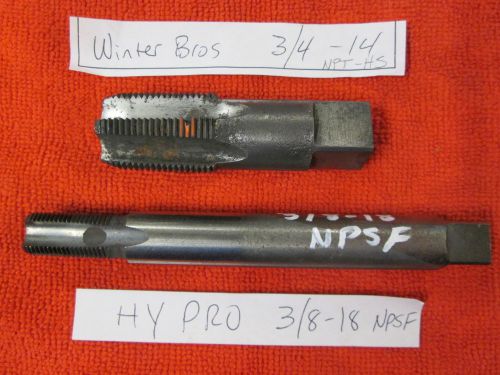 Winter bros 3/4-14 npt &amp; hypro 3/8-18 npsf pipe taps for sale