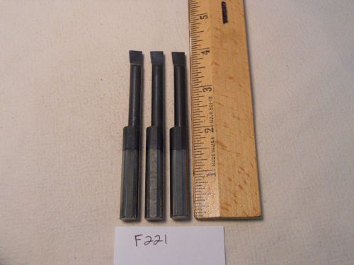 3 USED SOLID CARBIDE BORING BARS. 3/8&#034; SHANK. MICRO 100 STYLE. B-320 (F221}