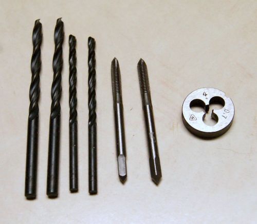 USA Shipping - 7 pc M4 Taps &amp; Die Set with 3.3mm &amp; 4.4mm Drills