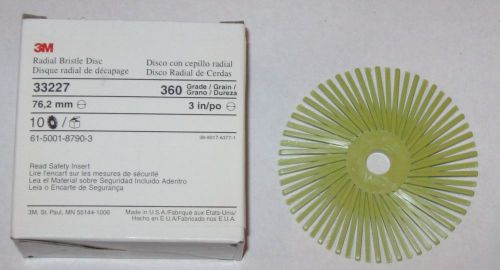 3M 3&#034;x3/8&#034; Scotch-Brite 33227 Plastic Radial Bristle Disc 360 Grade Box of 10