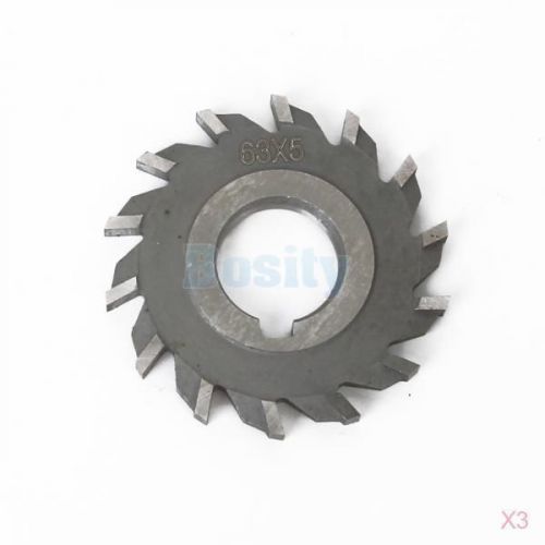 3x Standard Gear Straight Tooth Side &amp; Face Milling Cutter Sharp Cutting 63x 5mm