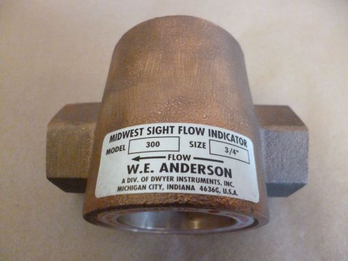 W.E. ANDERSON MIDWEST BRASS SIGHT FLOW INDICATOR SFI-300-3/4&#034; SERIES 300