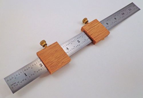 2 each ruler stops with 12&#034; stainless steel machinist rule with 4r grads for sale