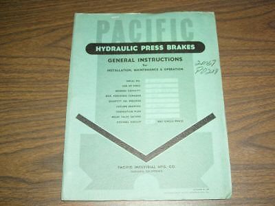 Pacific 150-8 Hydraulic Press Brake Manual 150 tons 96&#034;