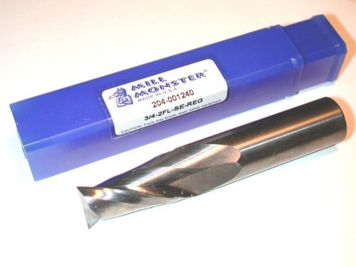 Nos mill monster usa 3/4&#034; 2 flute reg. sq. end, unc end mill oal 4&#034; 204-1240 (b) for sale