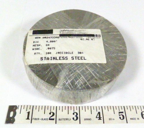 Pk of 100 johnson screens #a02473346 circle screen 4.8&#034; x 0.0075&#034;, ss ~ (up1b) for sale