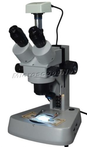 Solid Base 3.5X-90X Zoom Stereo Trinocular Microscope with 1.3MP USB Camera