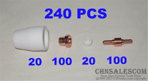 240 PCS PT-31 Plasma Cutter Consumabes Plasma TIP Electrode For Cut-40 CUT-50D
