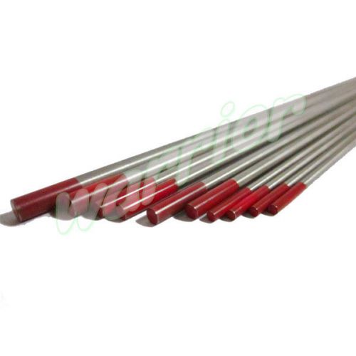 175mm 7&#034; WT20 2% Thoriated Red Tungsten Electrodes 1.6mm 2.4mm 3.2mm 1/16&#034; 3/32&#034;
