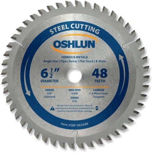 Oshlun sbf-065048 6-1/2-in 48 tooth tcg saw blade w/ 5/8-in arbor (diamond for sale