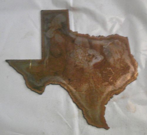 6 Inch TEXAS State Shape Rough Rusty Metal Vintage Stencil Ornament Magnet