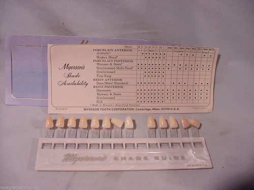 Vintage Dental Instruments, Tooth Color Shade Guide by Myerson, Great Display Pc