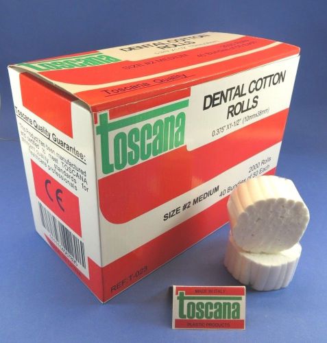 Dental Cotton Rolls Medium 2 Box / 4000 Pcs 1000 Grs TOSCANA
