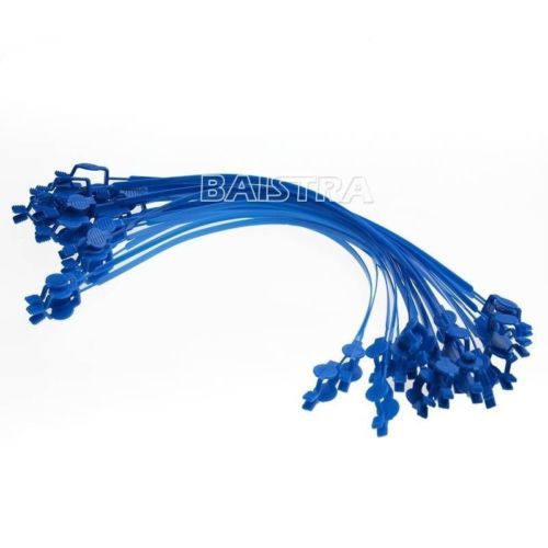 20 Pcs Dental Instrument Tools Plastic Bib Clips Chain Blue