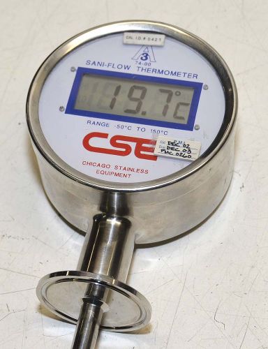 Chicago stainless equipment cse sani-flow thermometer -50c to 150c for sale