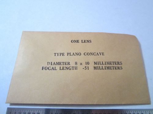OPTICAL LENS concave 8x10mm Focal Length -51mm LASER OPTICS BIN#1B
