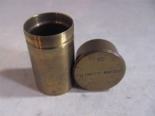 H. Oehler Wetzlar 30 Microscope Objective Brass Case