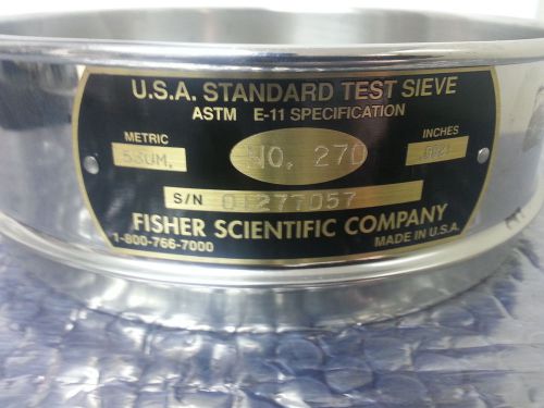 Fisher Scientific No. 270 USA Standard Testing Sieve 0.0021inches - VERY CLEAN