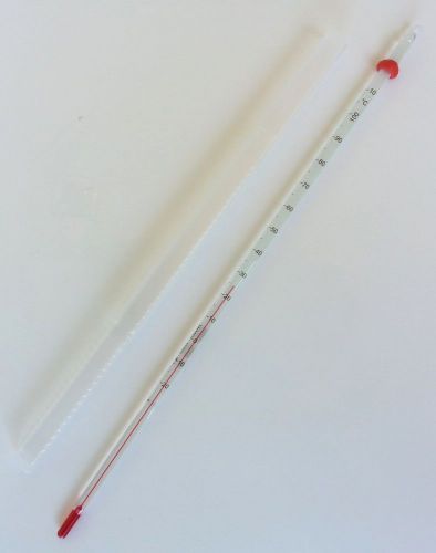 Partial immersion glass thermometer with anti-roll triangle in plastic case  -20 for sale