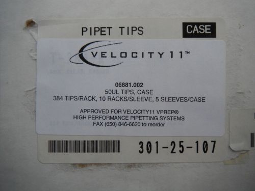 50pc racks(384 per rack) Case of Velocity11 V-prep Bravo, 50ul pipet tips