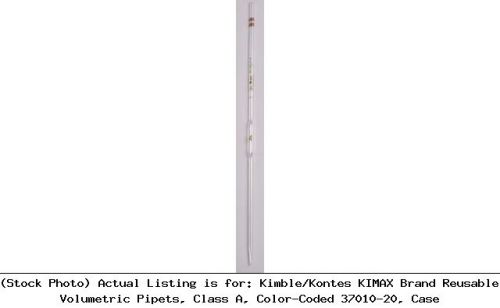 Kimble/kontes kimax brand reusable volumetric pipets, class a, color-: 37010 20 for sale
