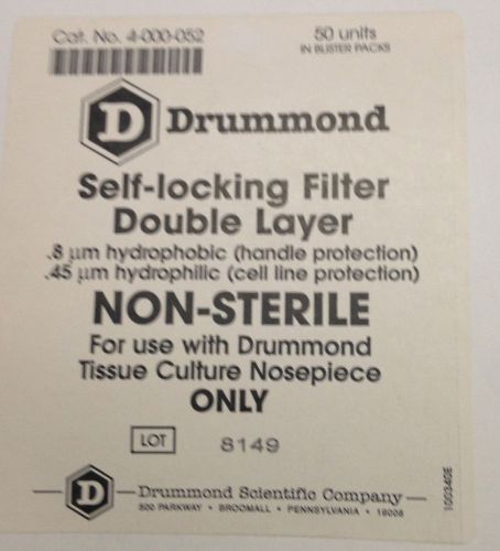 Drummond self-locking filter double layer .8 um hydrophobic 45 um hydrophilic for sale