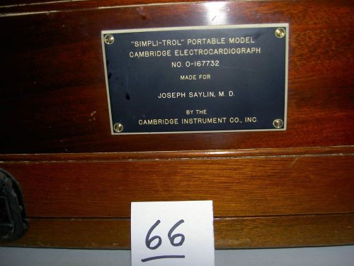 Cambridge Simpli-trol Electrocardiograph EKG 0-167732