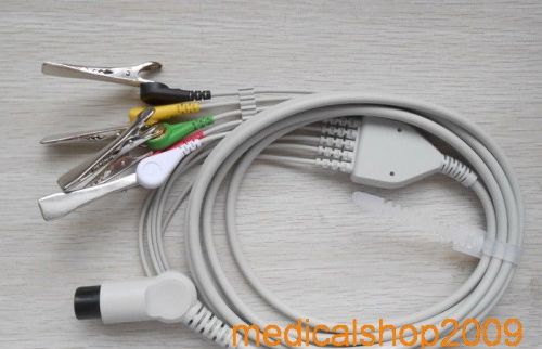 5 lead vet veterinary ecg cable with lead wire 6pin snap aha compatible tpu for sale