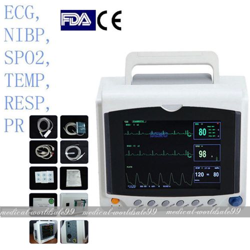 2015 big sale 8.4-inch icu ccu 6-parameter vital sign patient monitor spo2 ecg + for sale