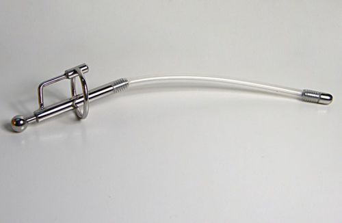 LONG Thru-hole Stainless Steel Urethral Sounds Silicone Tube Urethral Dilator