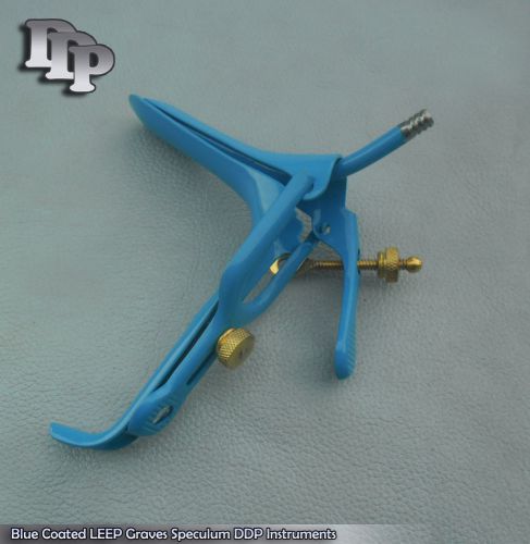 Blue Coated LEEP Graves Speculum Medium Gynecology Surgical DDP Instruments
