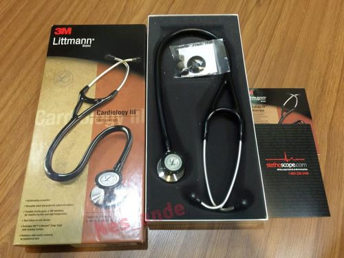 3m littmann cardiology iii stethoscope, 3128 black 27 inch ( new &amp;sealed in box) for sale