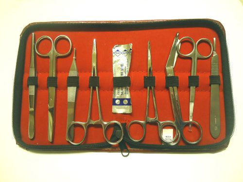 9 pcs minor surgery multi purpose tool kit instruments forcep stainless new for sale