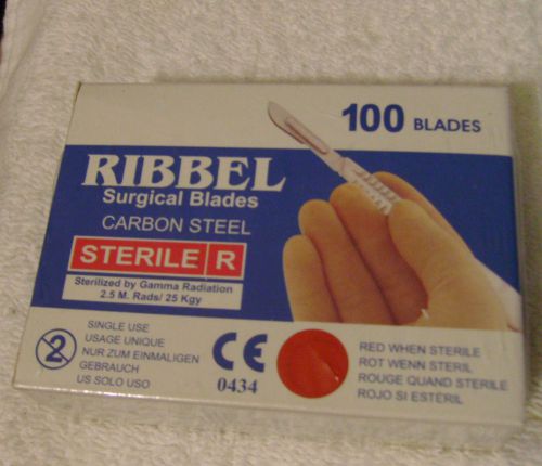 Ribbel Sterile Carbon Steel Surgical Scalpel Blades 100pcs