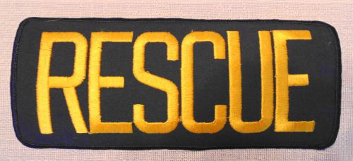 RESCUE patch, brand new, 4&#034; tall x 9&#034; long, Gold lettering on Navy
