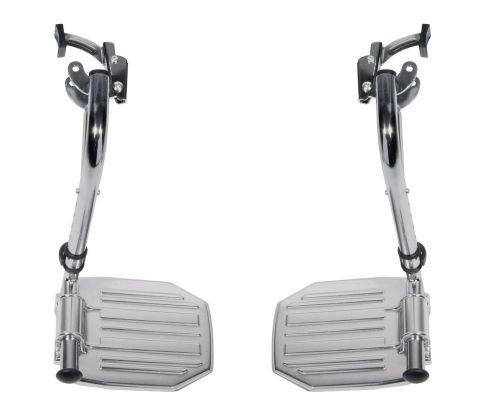 Drive Medical Chrome Swing Away Footrests with Aluminum Footplates, Chrome