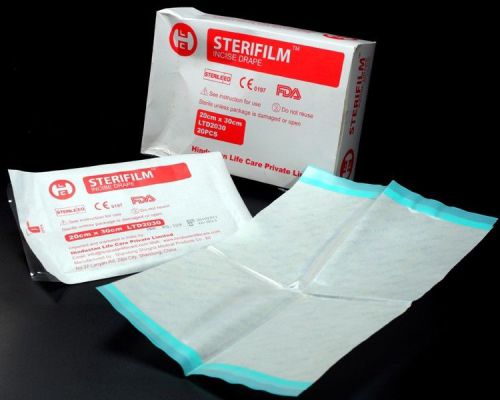 Steridrape Type Incise Drape Sterifilm -20cmX30cm ( Pack of 40 Pieces)